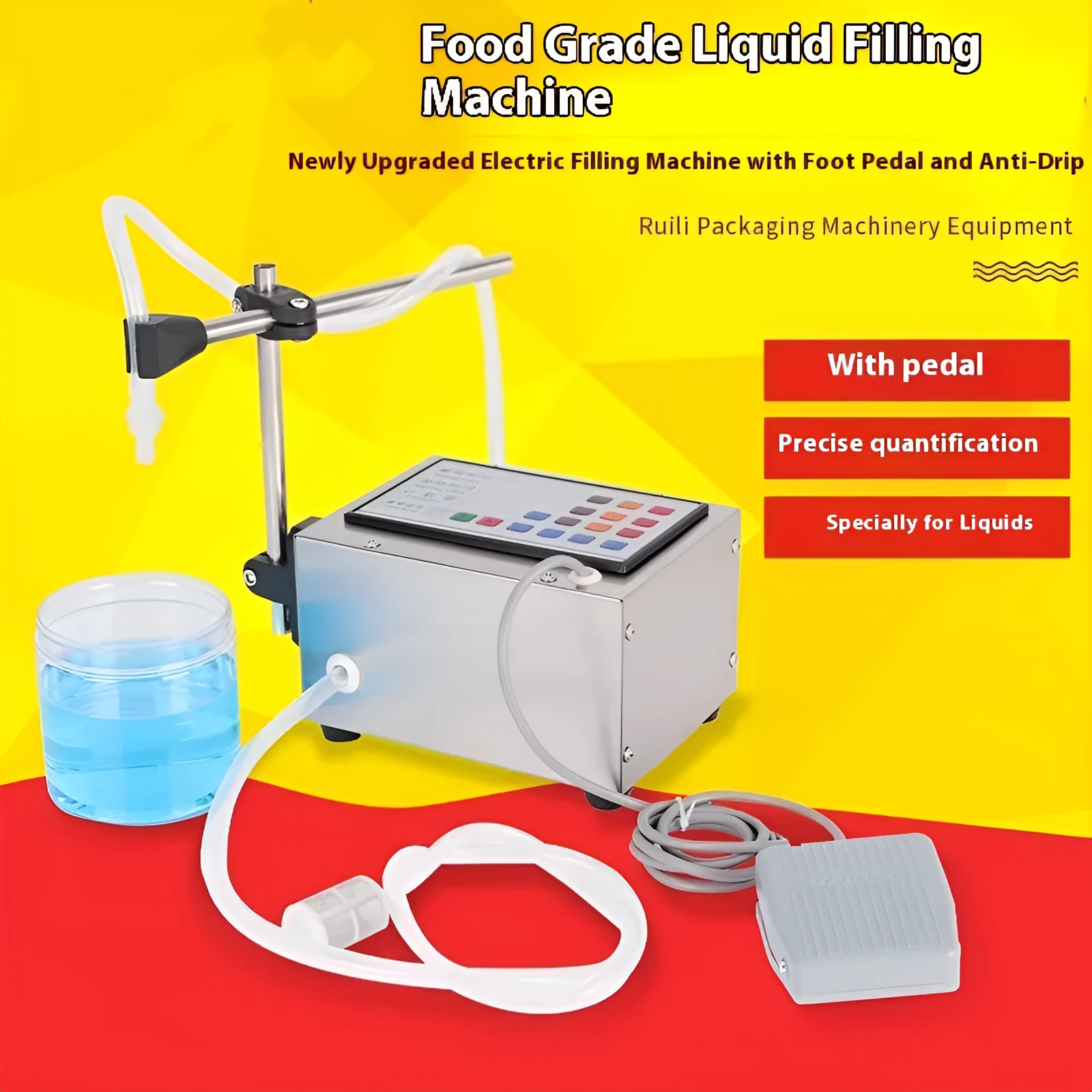 GFK-280 CNC filling machine with digital display and dispensing nozzle for 5ml-3000ml liquid measurement