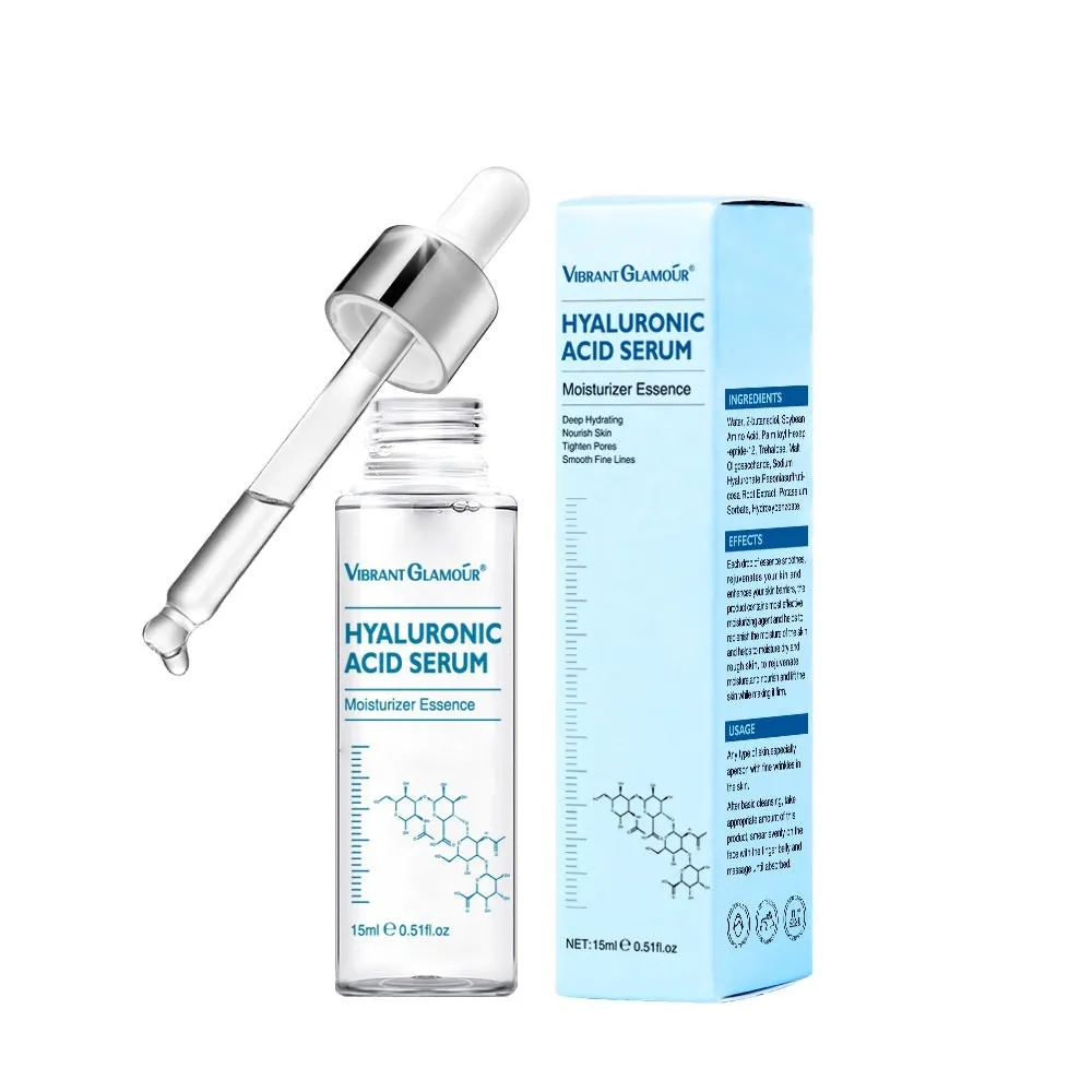 Hyaluronic acid face serum anti-aging shrink pore whitening moisturising dry skin care 15ml bottle