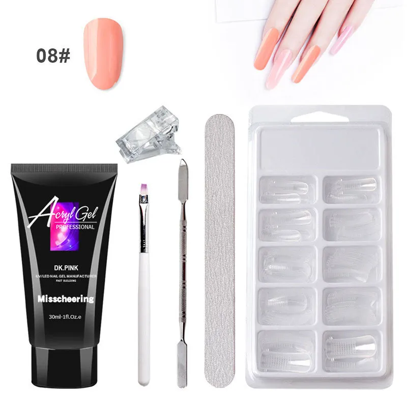 Painless extension gel nail art kit with quick model crystal gel in 30ml bottle