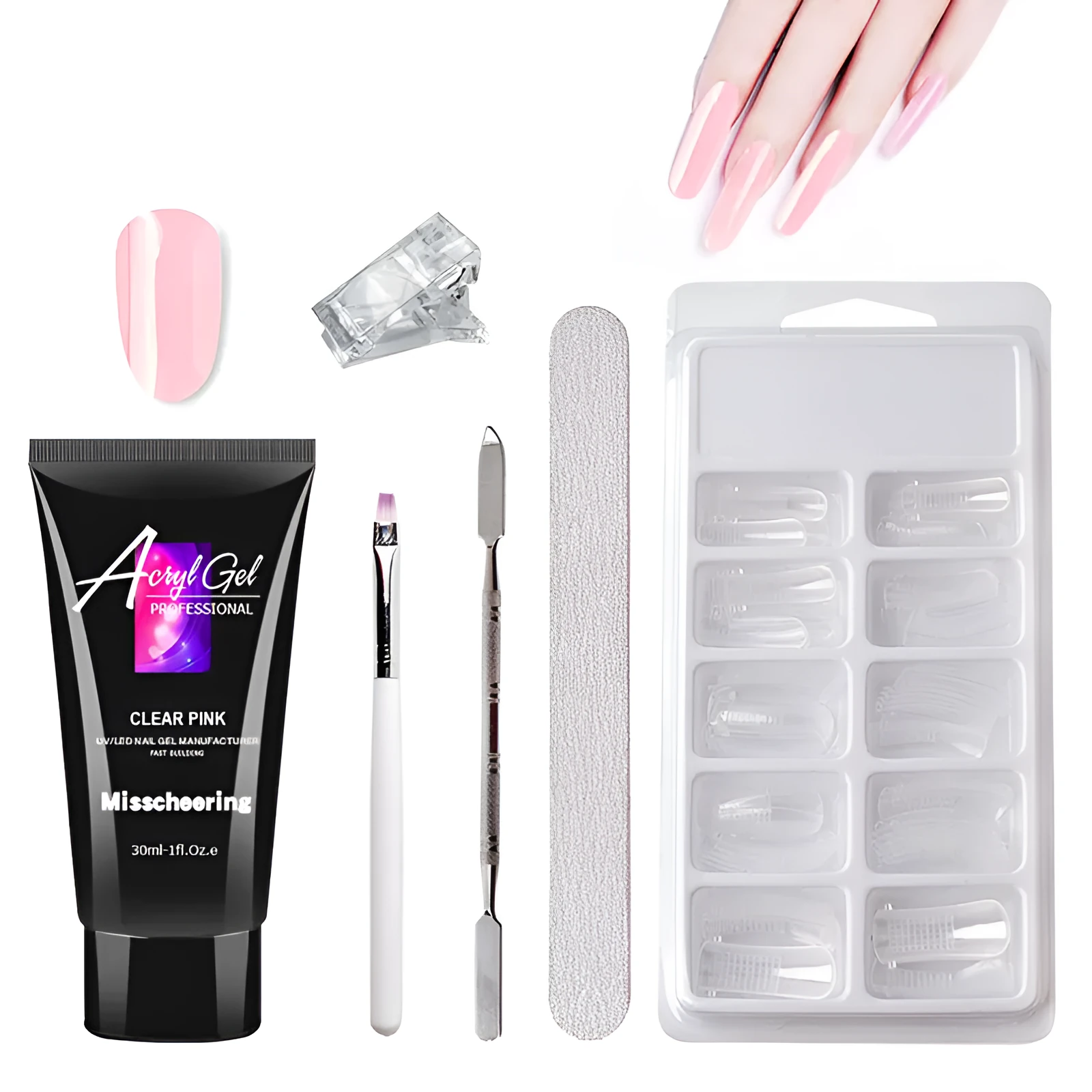 Painless extension gel nail art kit with quick model crystal gel in 30ml bottle