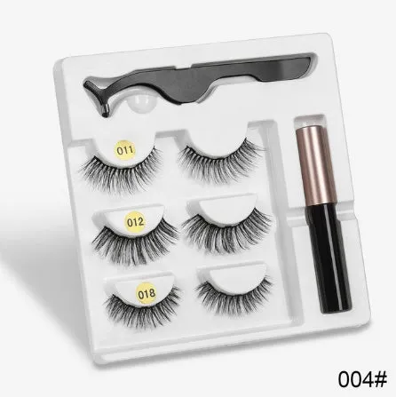 Magnetic false eyelashes with cotton stem, chemical fibre, multiple styles, in packaging