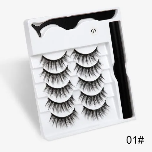 Magnetic false eyelashes with cotton stem, chemical fibre, multiple styles, in packaging