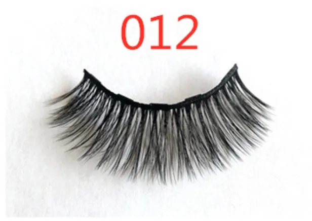 Magnetic false eyelashes with cotton stem, chemical fibre, multiple styles, in packaging