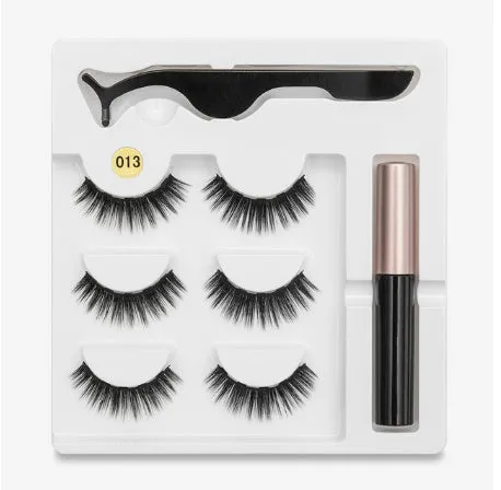Magnetic false eyelashes with cotton stem, chemical fibre, multiple styles, in packaging