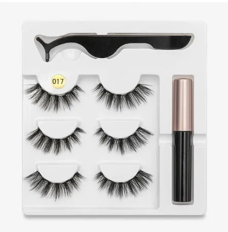 Magnetic false eyelashes with cotton stem, chemical fibre, multiple styles, in packaging