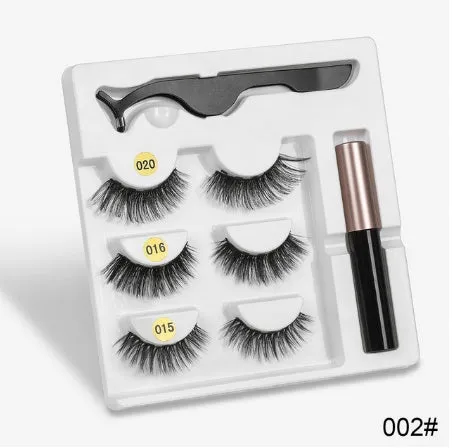 Magnetic false eyelashes with cotton stem, chemical fibre, multiple styles, in packaging