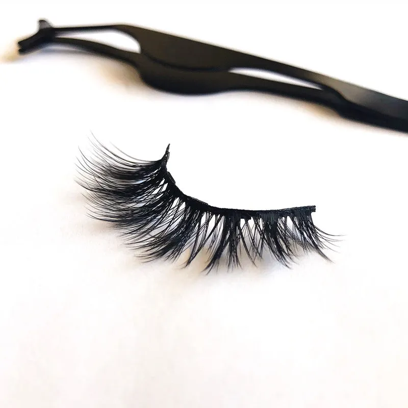Magnetic false eyelashes with cotton stem, chemical fibre, multiple styles, in packaging