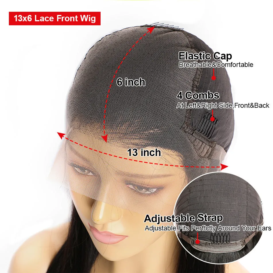 Real human hair lace front wig black hand woven natural style 8 to 30 inches