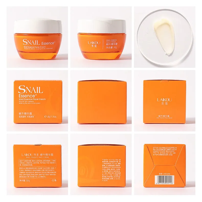 Lacco Snail Essence Cream 50g jar with moisturising snail essence for daily facial hydration