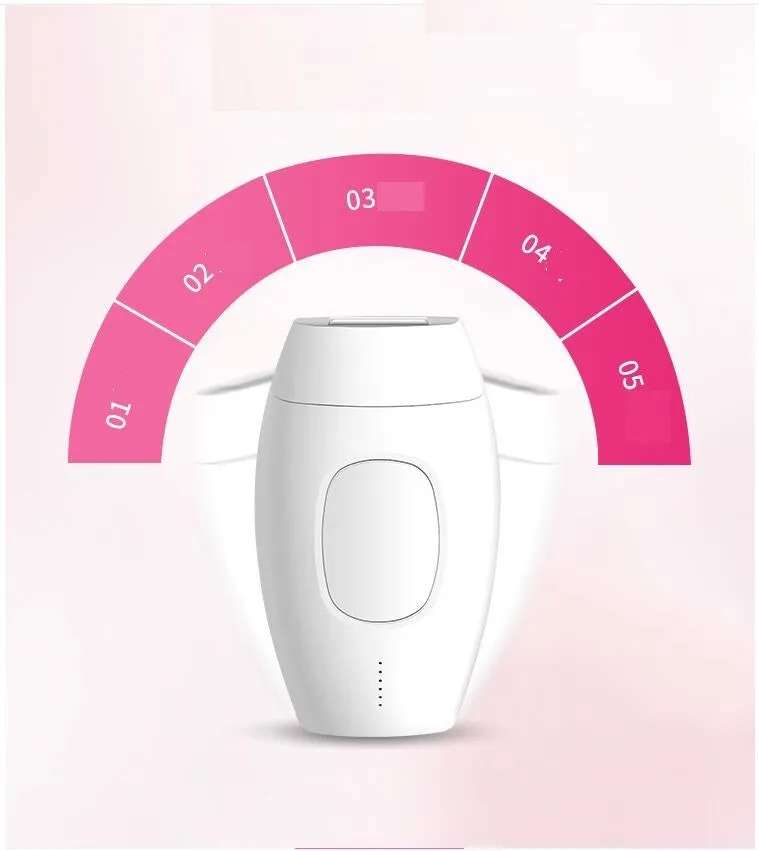 Black laser hair removal device with quartz lamp and skin identification sensor for home use on body and face