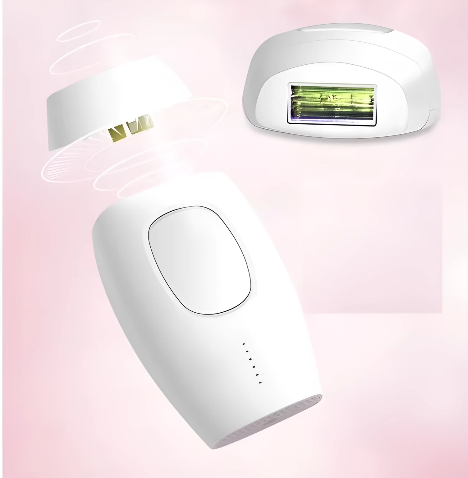 Black laser hair removal device with quartz lamp and skin identification sensor for home use on body and face