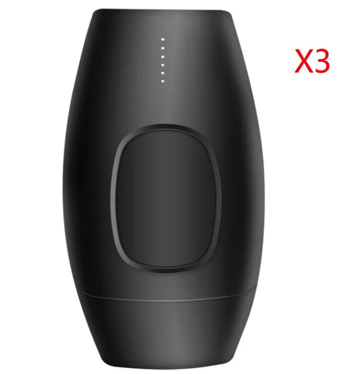 Black laser hair removal device with quartz lamp and skin identification sensor for home use on body and face
