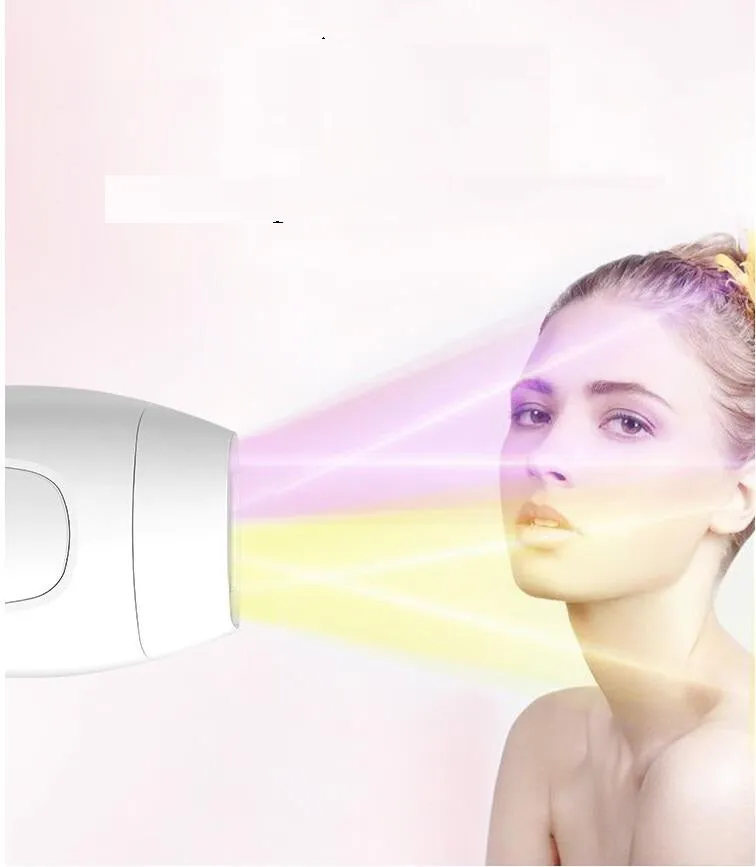 Black laser hair removal device with quartz lamp and skin identification sensor for home use on body and face