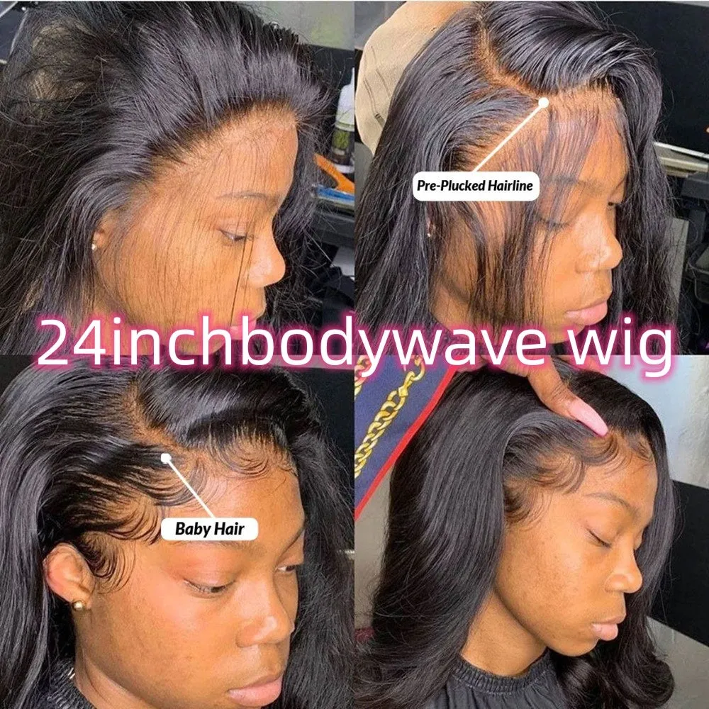 360 full lace frontal body wave human hair wig in natural colour 1b#, 150% density, 20 inch length