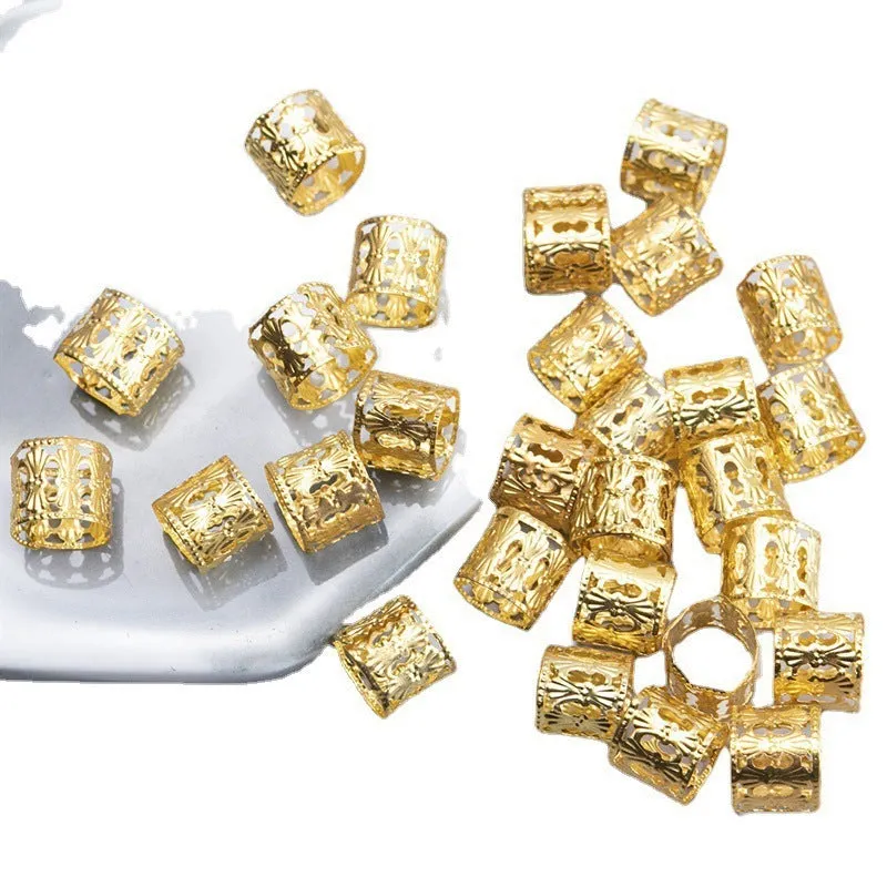 Metal dreadlocks buckle hair clip in gold or silver electroplated finish for braids and dreadlocks