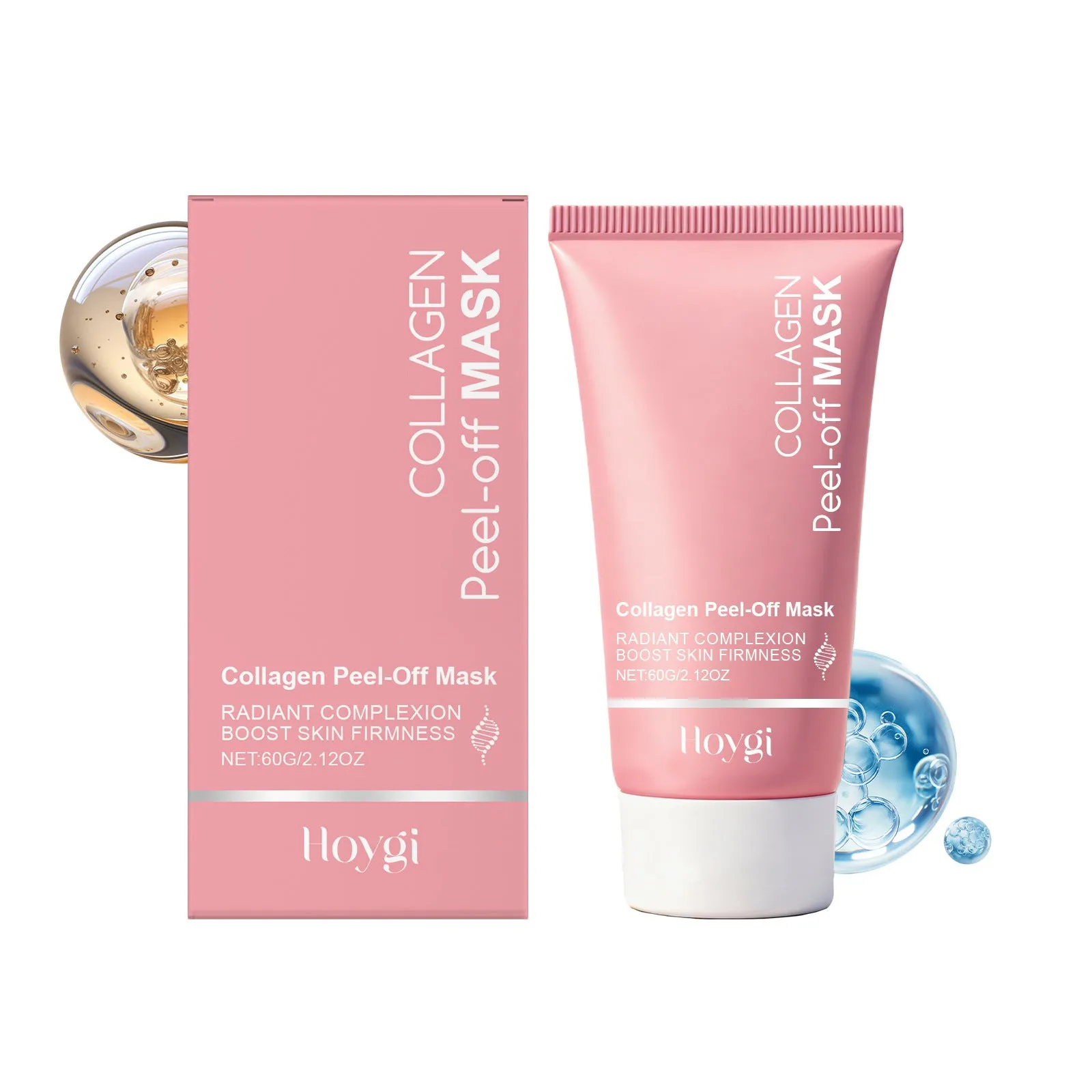 Collagen Tearing Mask 60g in white and blue packaging, product size 5.5x13.2 cm