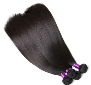 Brazilian human hair straight bundle in natural colour 1b, double weft, 100g weight, available in lengths 8 to 30 inches