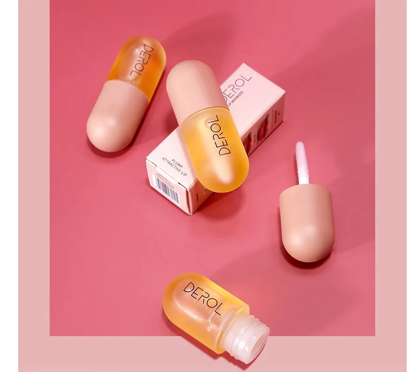 Clear lip plumper oil 5.5ml in light yellow with reflective shine