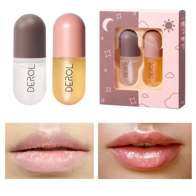 Clear lip plumper oil 5.5ml in light yellow with reflective shine