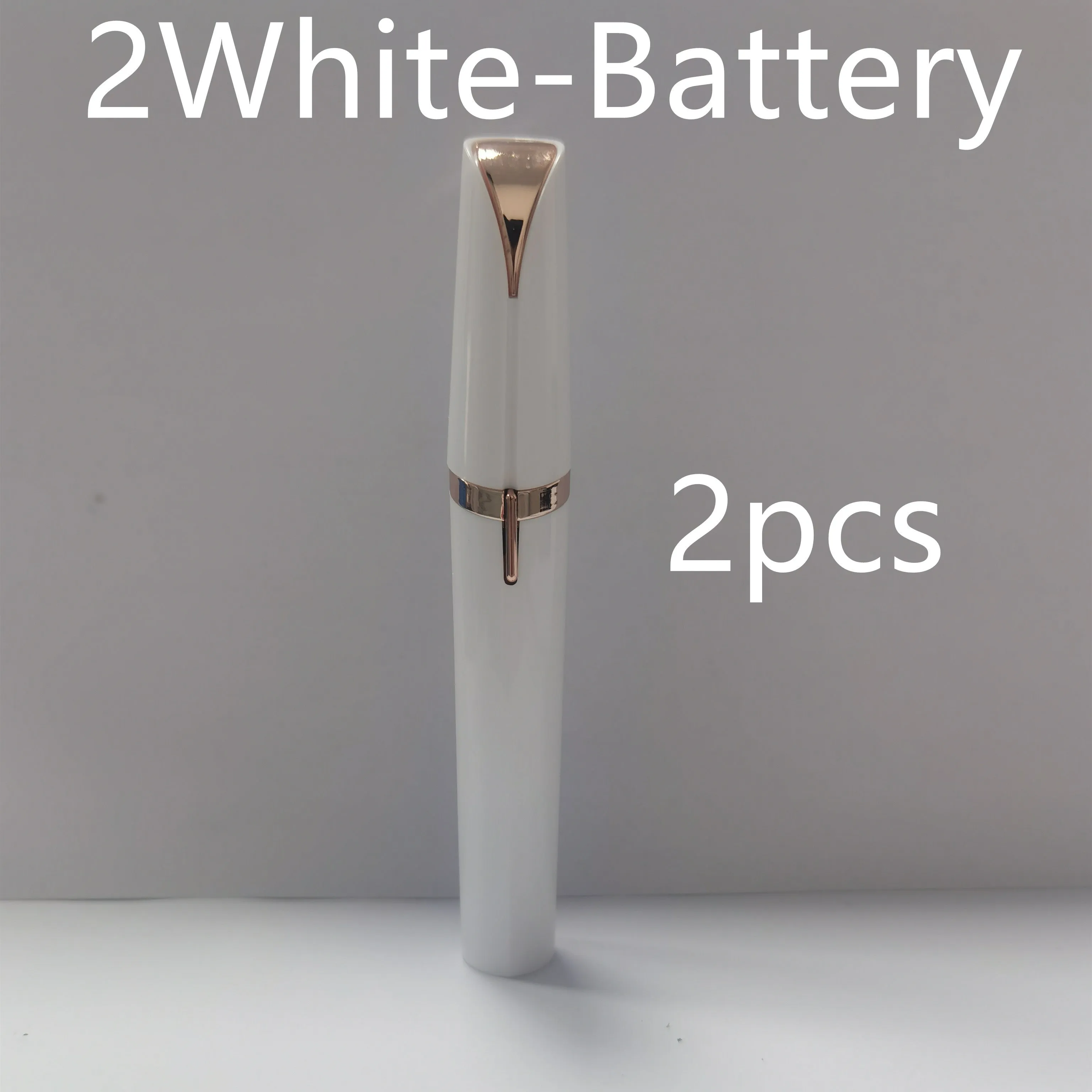 Mini electric eyebrow trimmer lipstick style with LED light and gold plated head for painless hair removal
