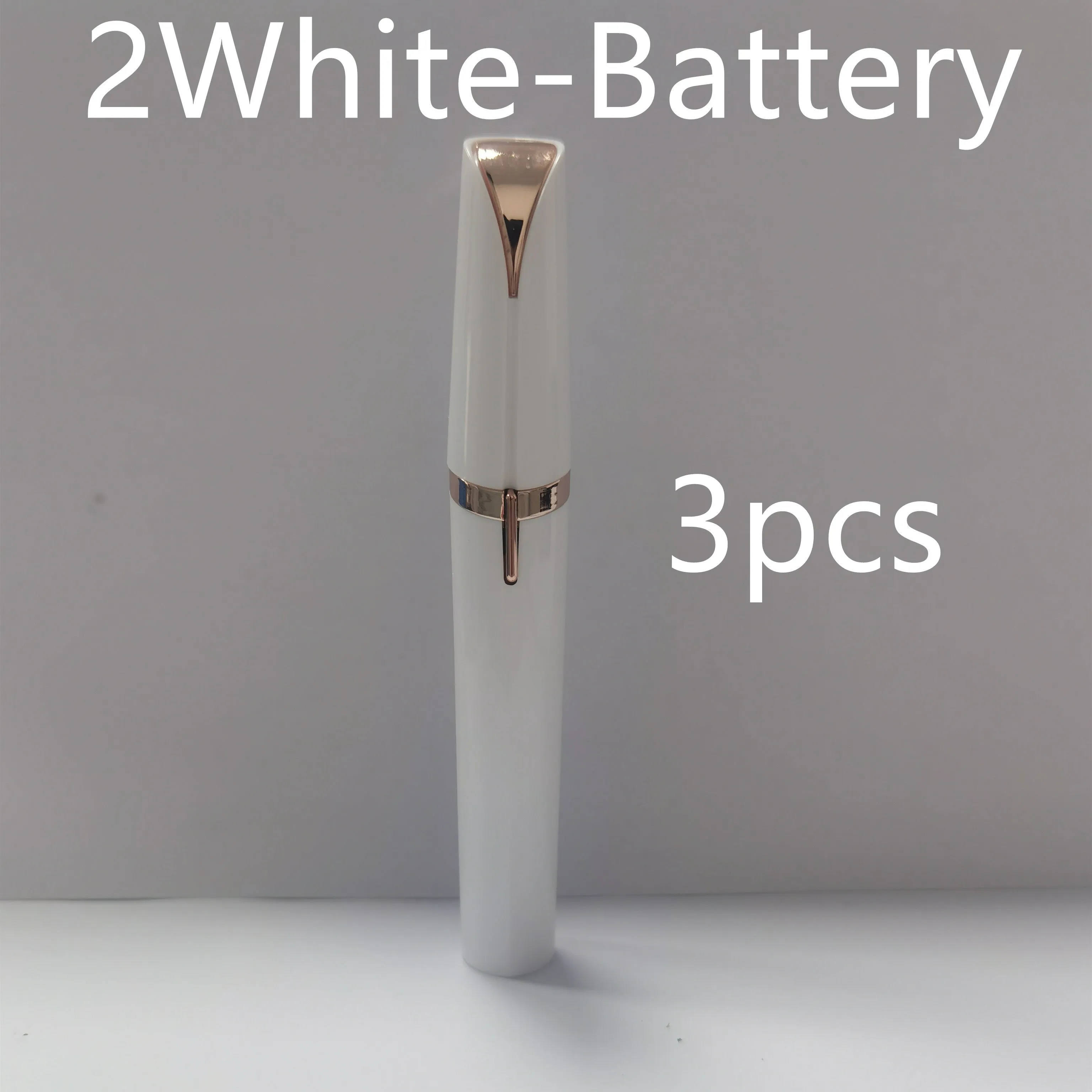 Mini electric eyebrow trimmer lipstick style with LED light and gold plated head for painless hair removal