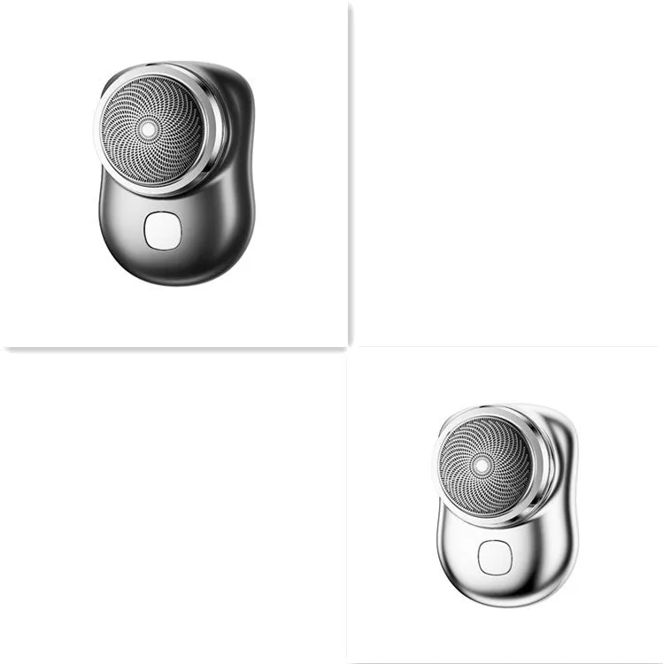 Mini portable rechargeable USB electric shaver with aluminium metal body and rotary 1-blade head