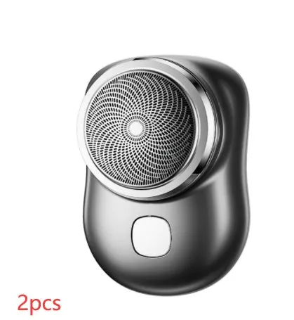Mini portable rechargeable USB electric shaver with aluminium metal body and rotary 1-blade head