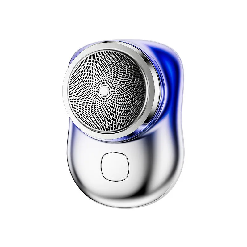 Mini portable rechargeable USB electric shaver with aluminium metal body and rotary 1-blade head