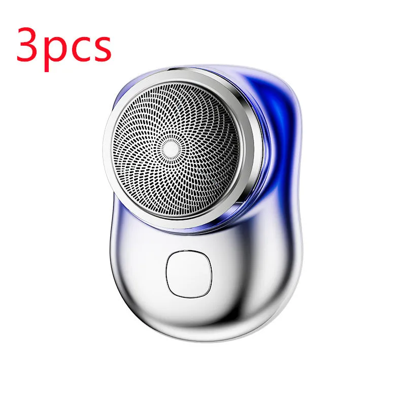 Mini portable rechargeable USB electric shaver with aluminium metal body and rotary 1-blade head