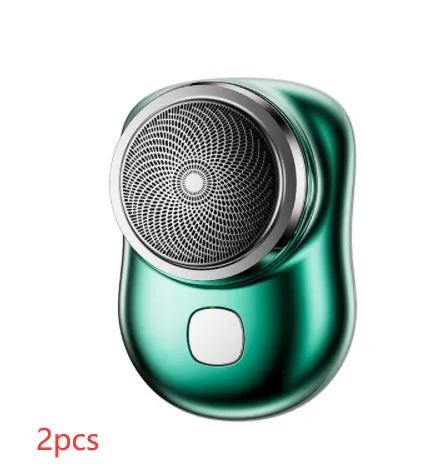 Mini portable rechargeable USB electric shaver with aluminium metal body and rotary 1-blade head