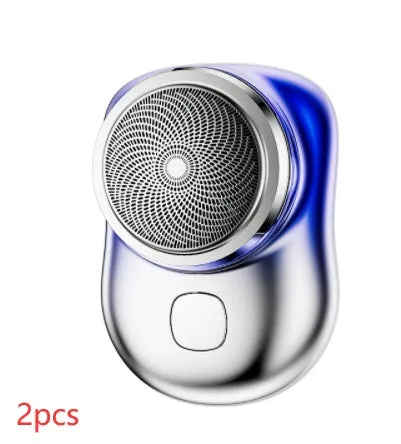 Mini portable rechargeable USB electric shaver with aluminium metal body and rotary 1-blade head