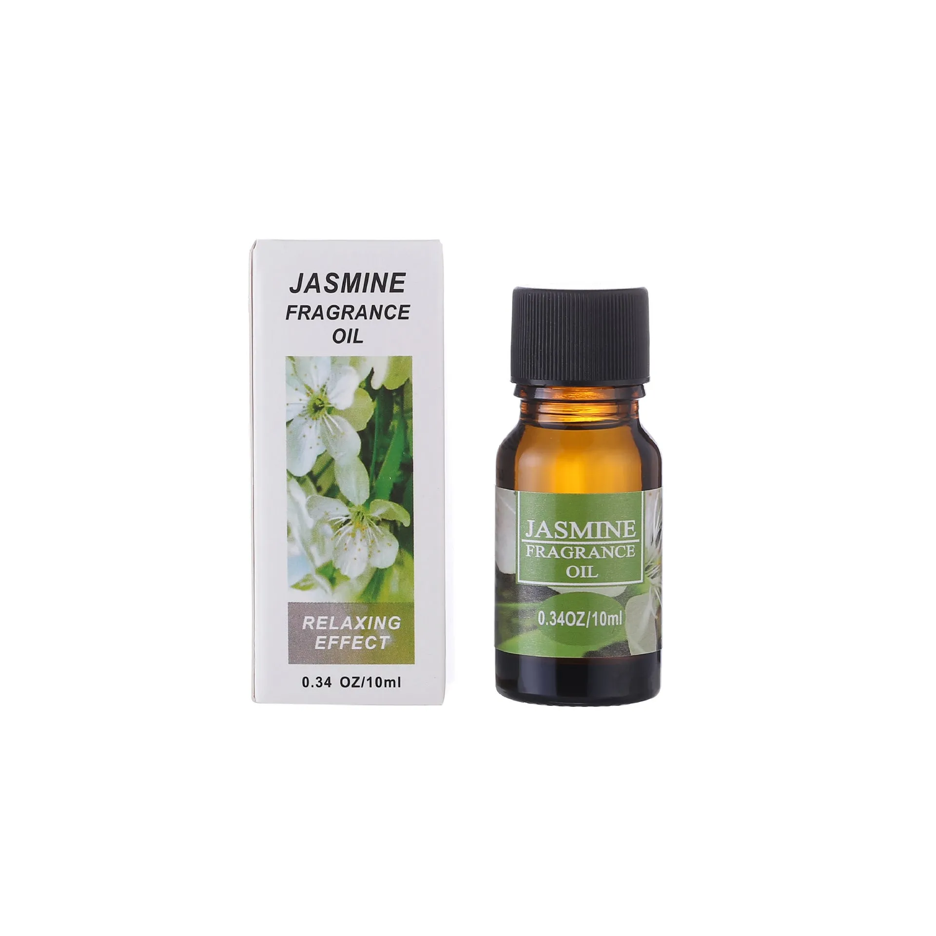 Set of 12 small glass bottles of aromatherapy essential oil, 10ml each, with labels showing Lavender, Rose, Lemon, and other fragrances.