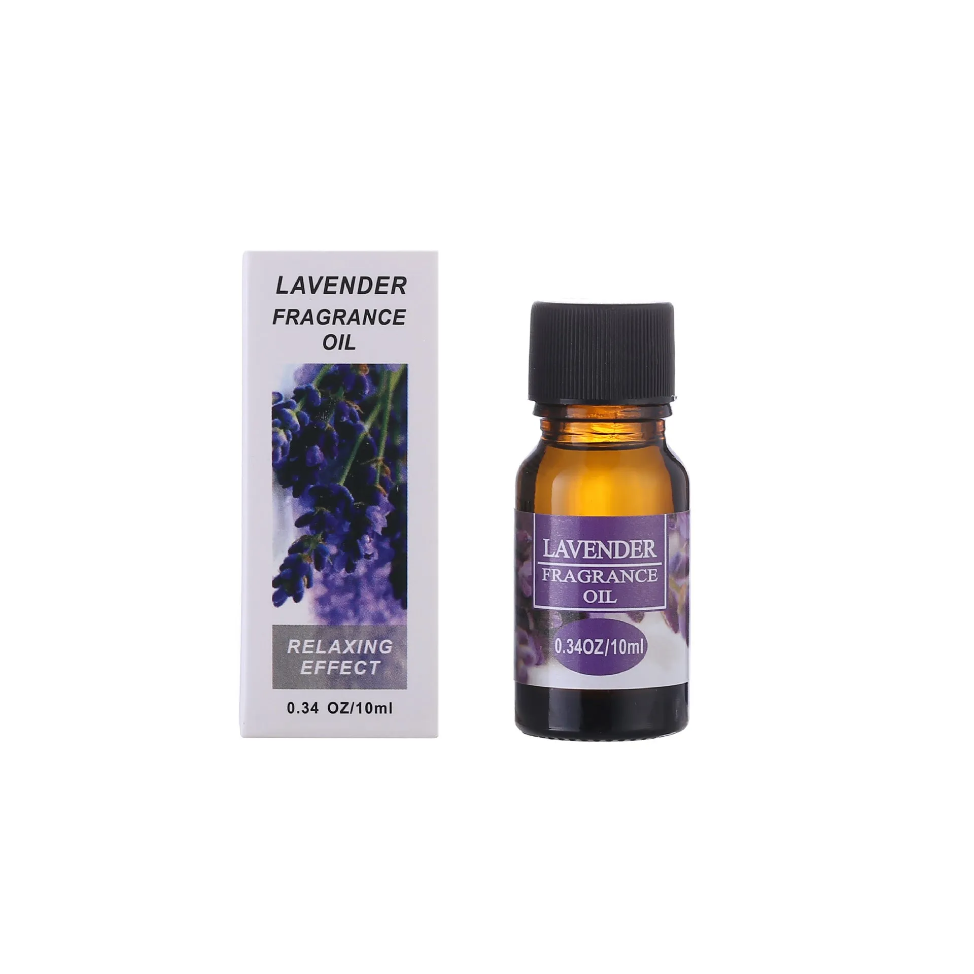 Set of 12 small glass bottles of aromatherapy essential oil, 10ml each, with labels showing Lavender, Rose, Lemon, and other fragrances.