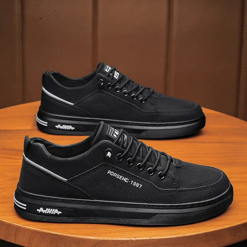 Men's waterproof casual shoes in khaki with non-slip rubber sole and low-top design
