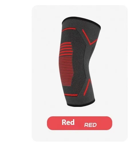 Fitness running cycling elbow pads protective gear with black stripes on gray background