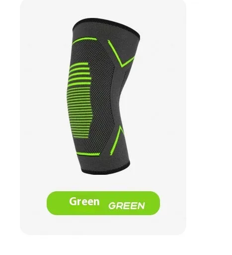 Fitness running cycling elbow pads protective gear with black stripes on gray background