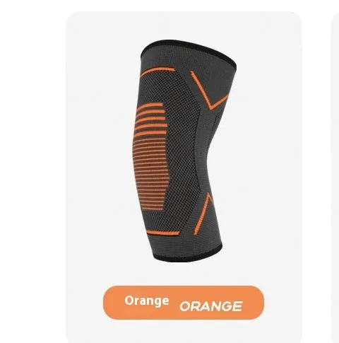 Fitness running cycling elbow pads protective gear with black stripes on gray background