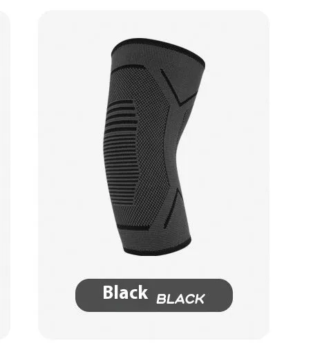 Fitness running cycling elbow pads protective gear with black stripes on gray background