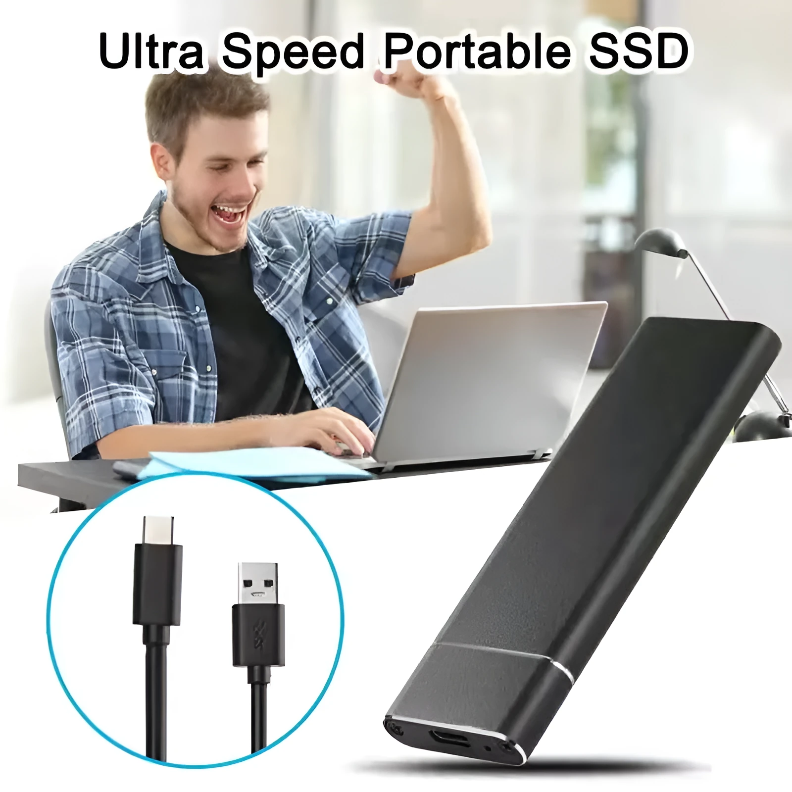 6TB SSD mobile hard disk with ultra-thin metal shell in multiple colour options