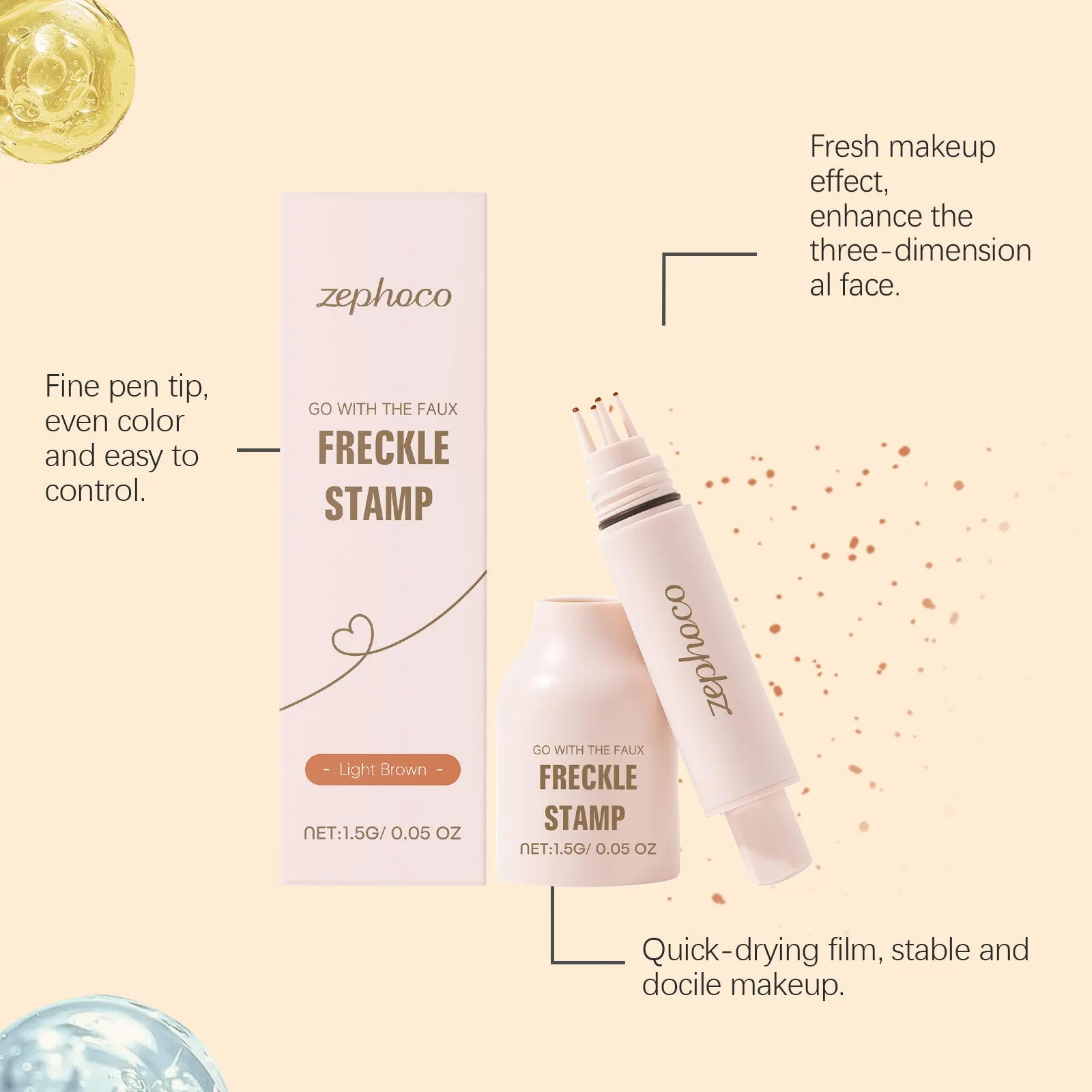 Color Creative Makeup Facial Fleck Removal Pen 15g in three shades Brown Dark Brown Light Brown