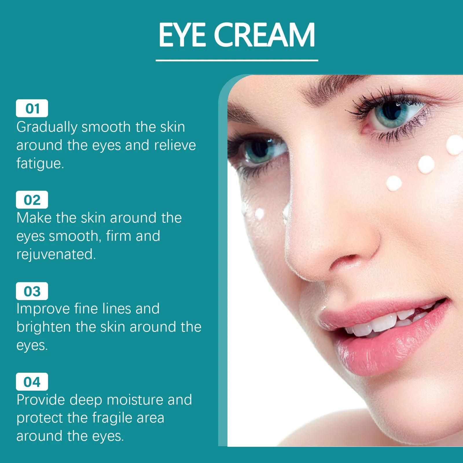 Hydrating Elastic Moisturising Care Eye Cream 15ml tube with hyaluronic acid and vitamin E for eye contour