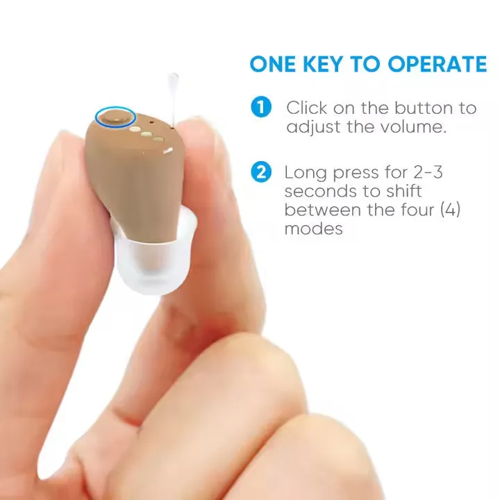 16-channel digital noise reduction invisible hearing aid in skin colour USB rechargeable for elderly