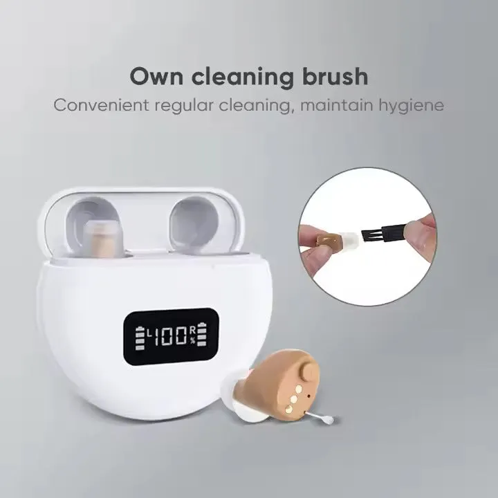 16-channel digital noise reduction invisible hearing aid in skin colour USB rechargeable for elderly