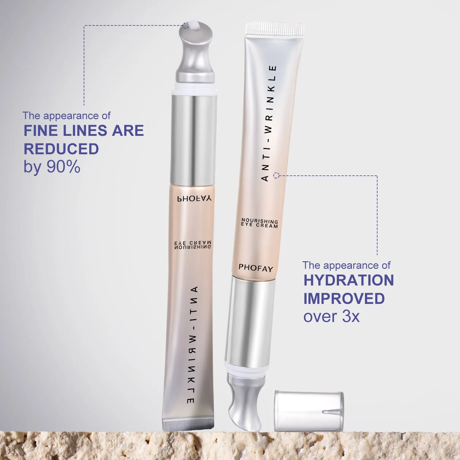 Electric eye cream stick in a tube format for reducing dark circles, 15g net content