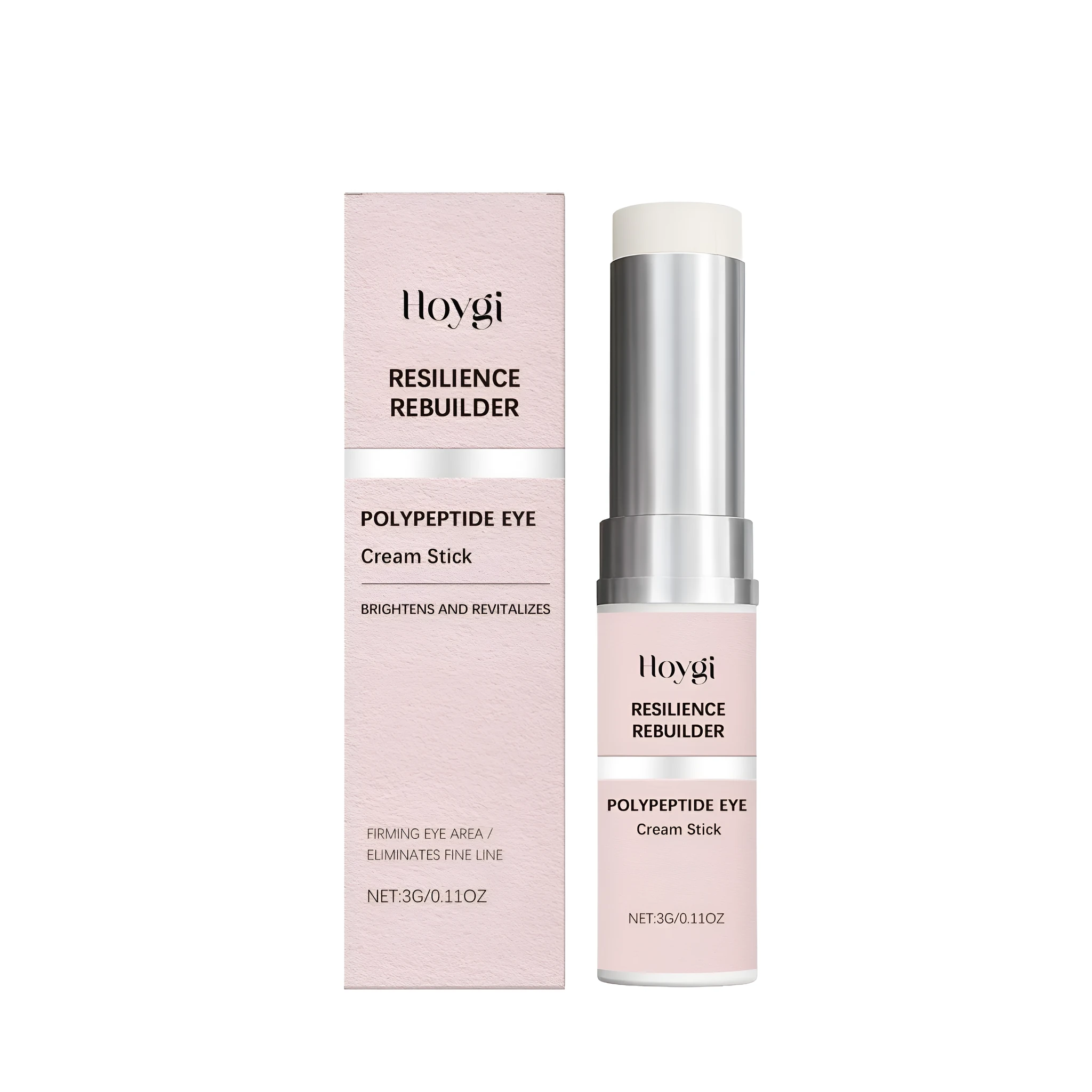 Tightening and lifting eye cream stick with collagen and peptides, 3g, white base with twist-up mechanism