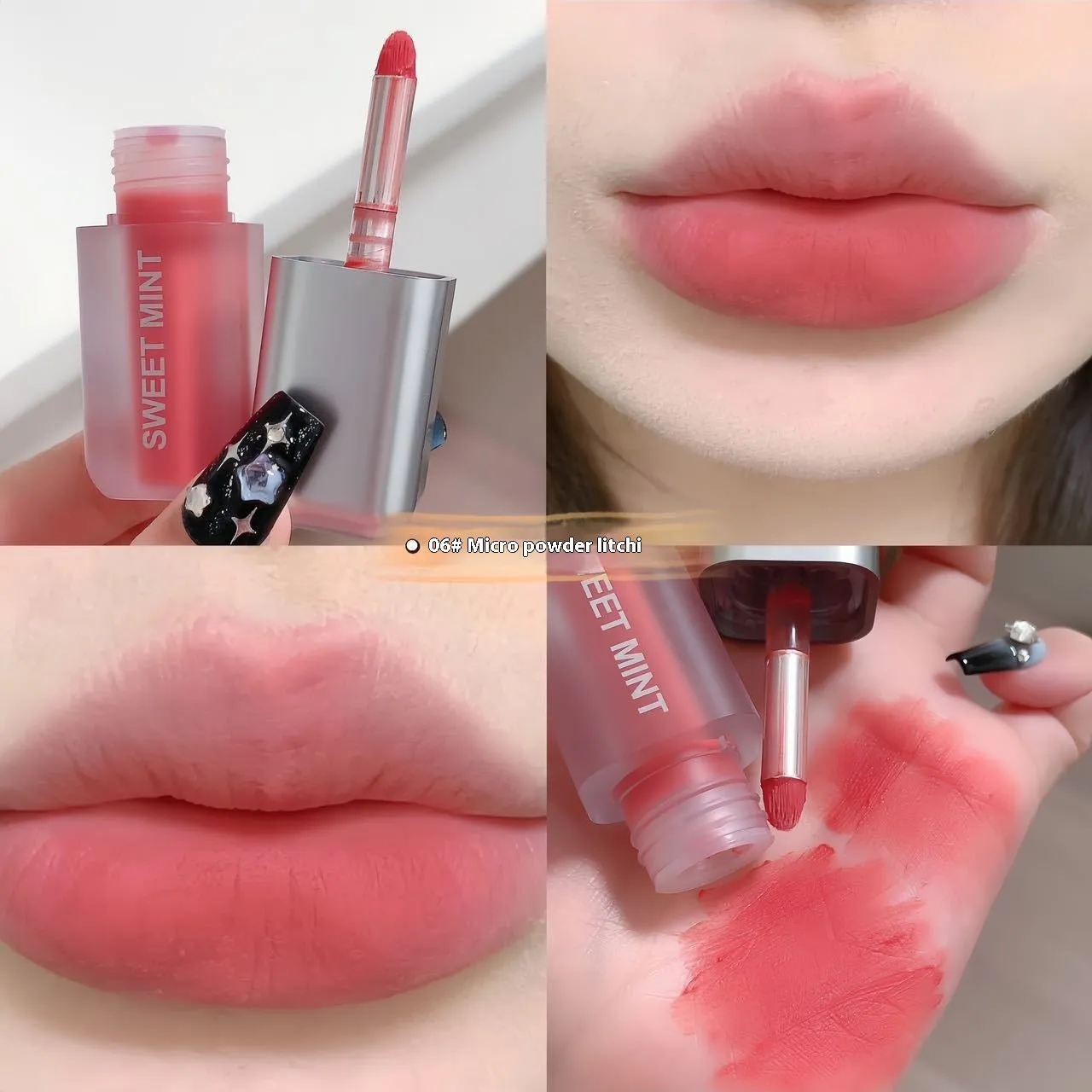 Velvet lip lacquer matte finish in oat roasted chestnut shade, 3.2g tube
