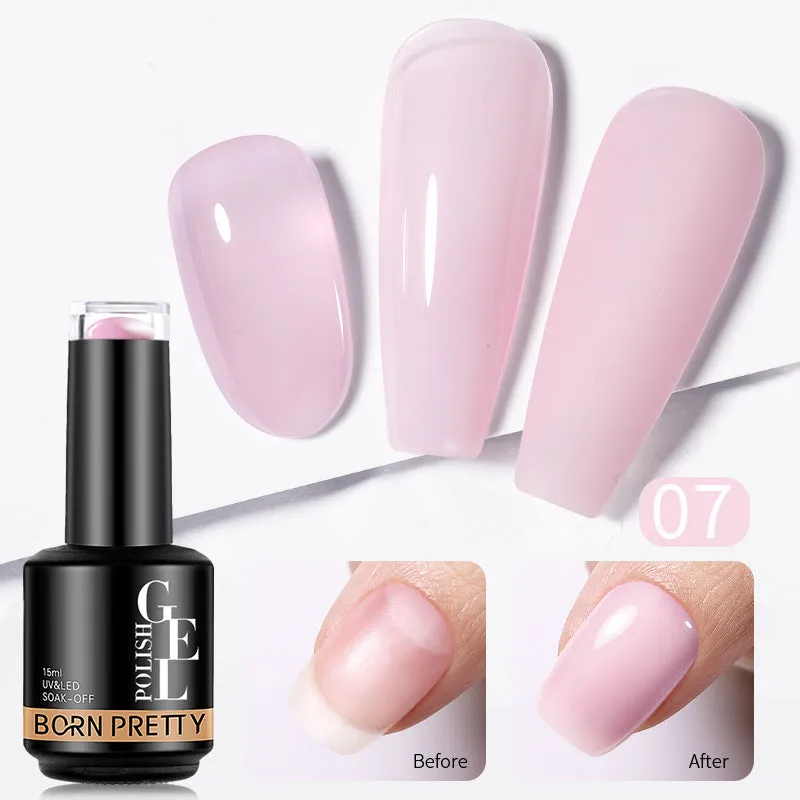 Nail colour powder transparent phototherapy plastic gel in 15g pot with nude and cold colour options for shaping and reinforcement