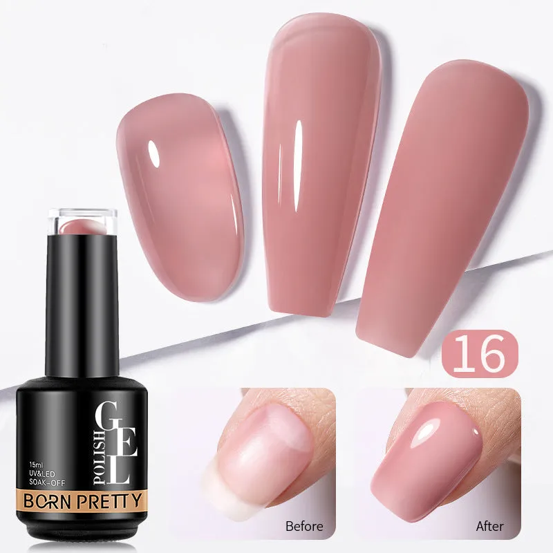Nail colour powder transparent phototherapy plastic gel in 15g pot with nude and cold colour options for shaping and reinforcement
