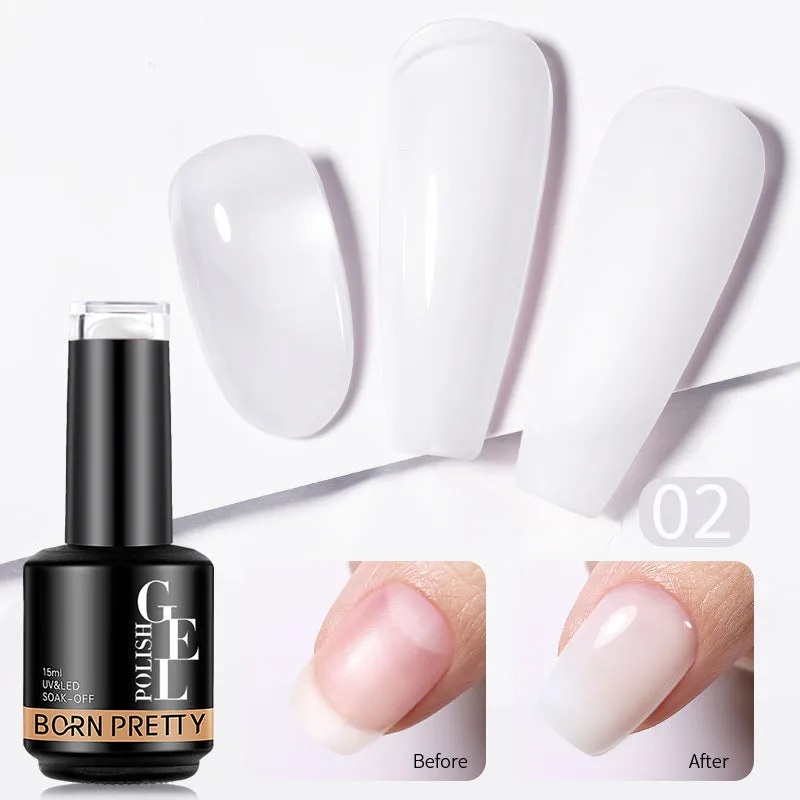 Nail colour powder transparent phototherapy plastic gel in 15g pot with nude and cold colour options for shaping and reinforcement