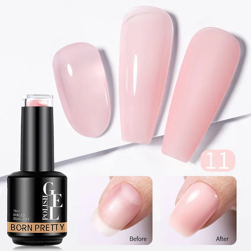 Nail colour powder transparent phototherapy plastic gel in 15g pot with nude and cold colour options for shaping and reinforcement